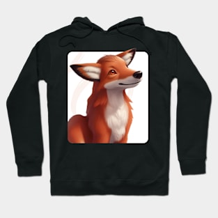 Whimsical Dhole Gazing at the Sky - Nature-Inspired Hoodie